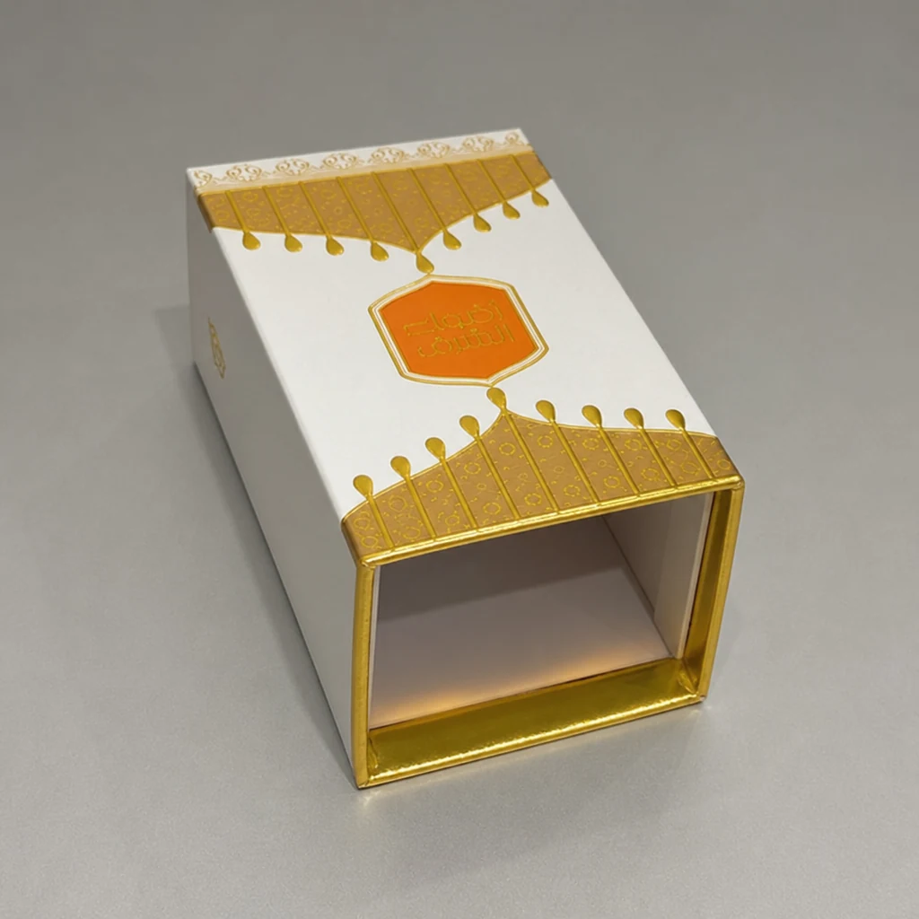 Handmade UV printing perfume box packaging box front angle