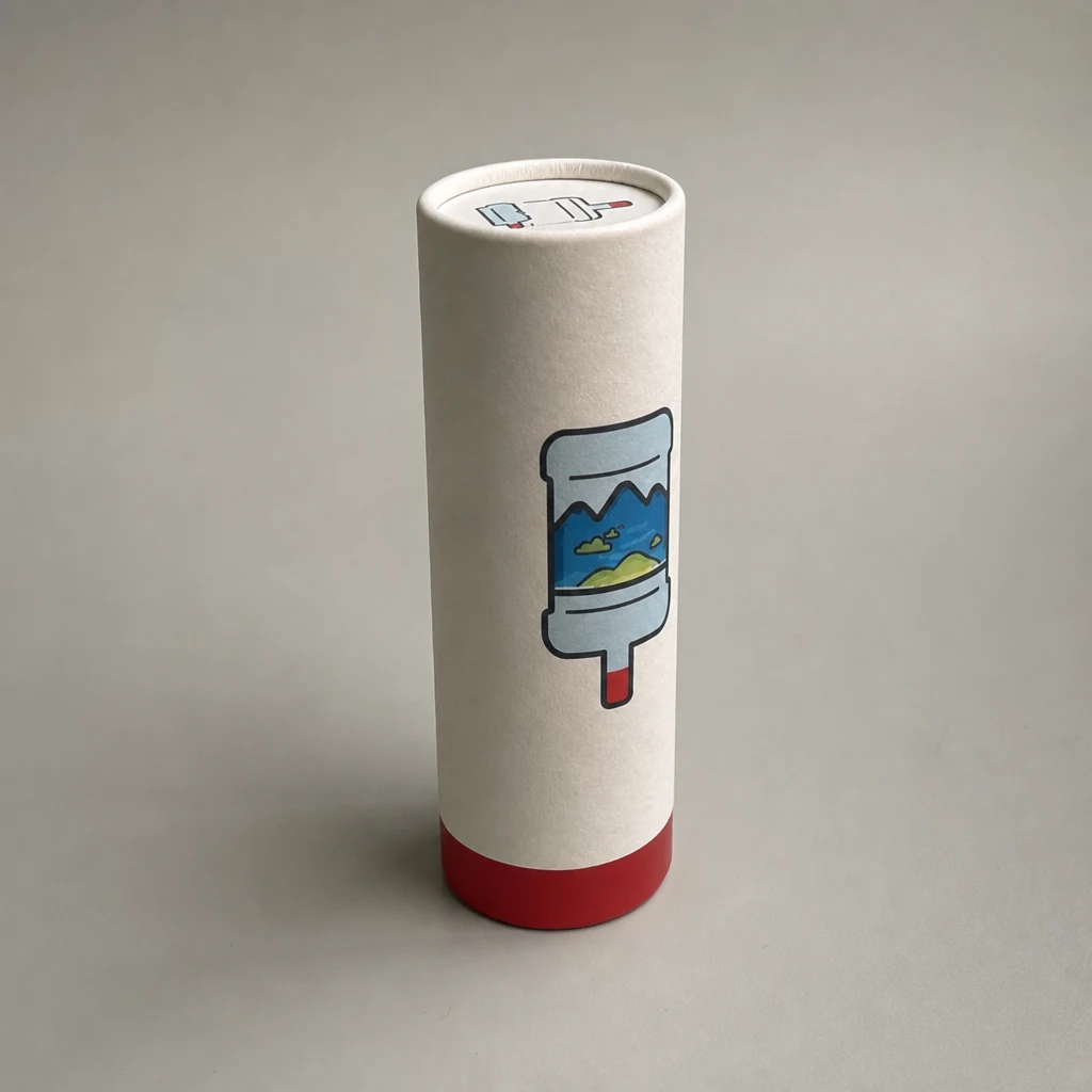 Handmade cylinder food box packaging box front angle