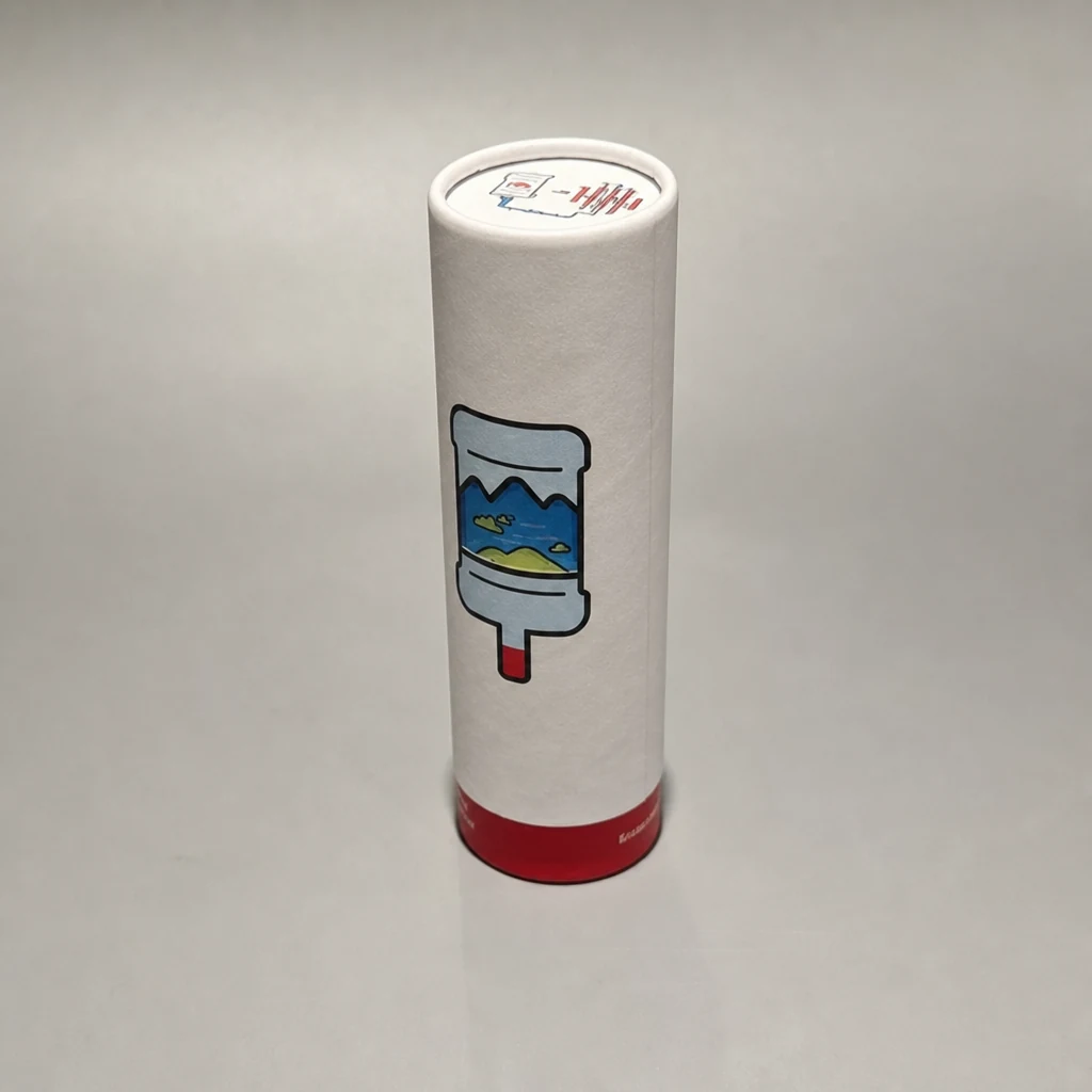 Handmade cylinder food box packaging box top angle