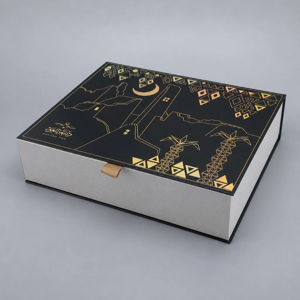 Handmade folding paper box packaging box top angle