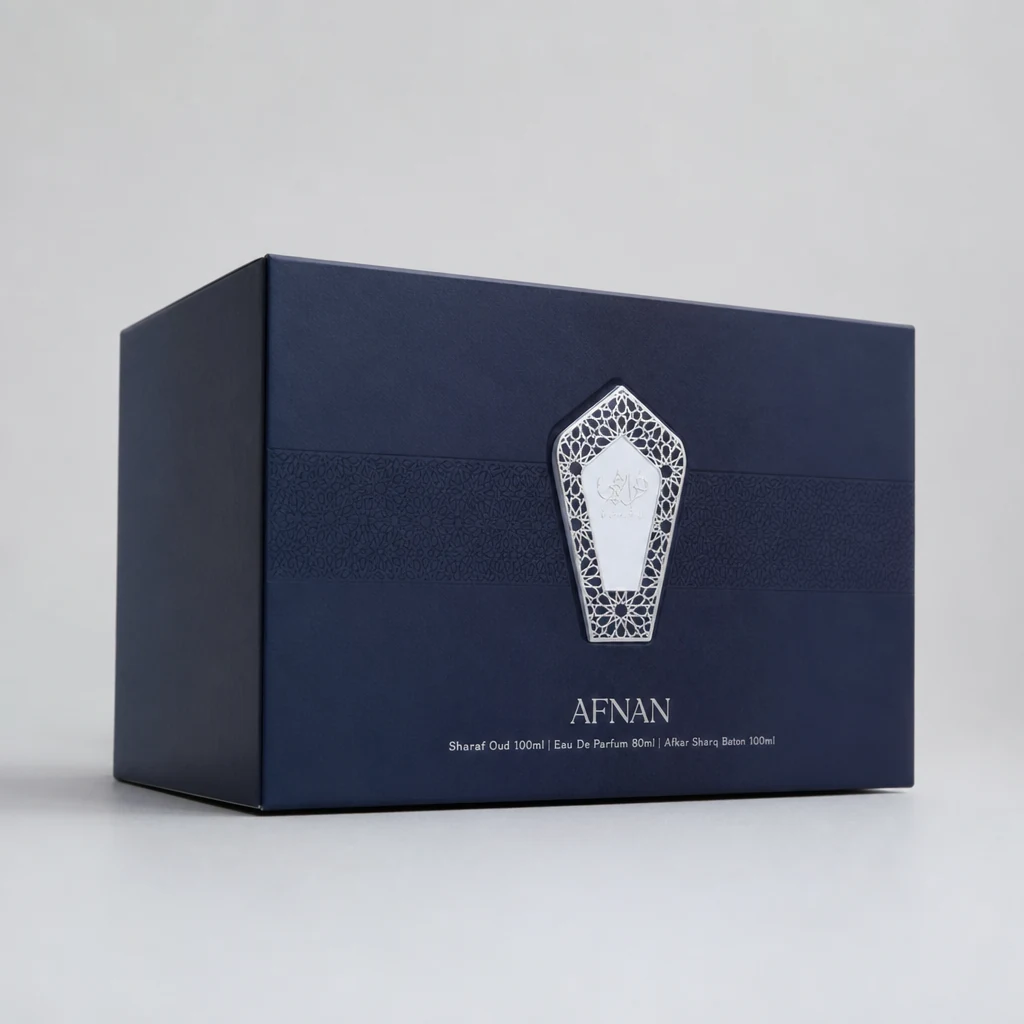 Handmade UV printing perfume box packaging box front angle