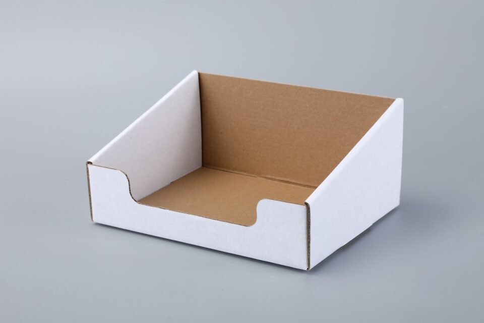 Trapezoidal corrugated display box