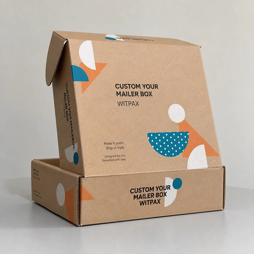 WITPAX Customizable Mailer Box packaging box front angle