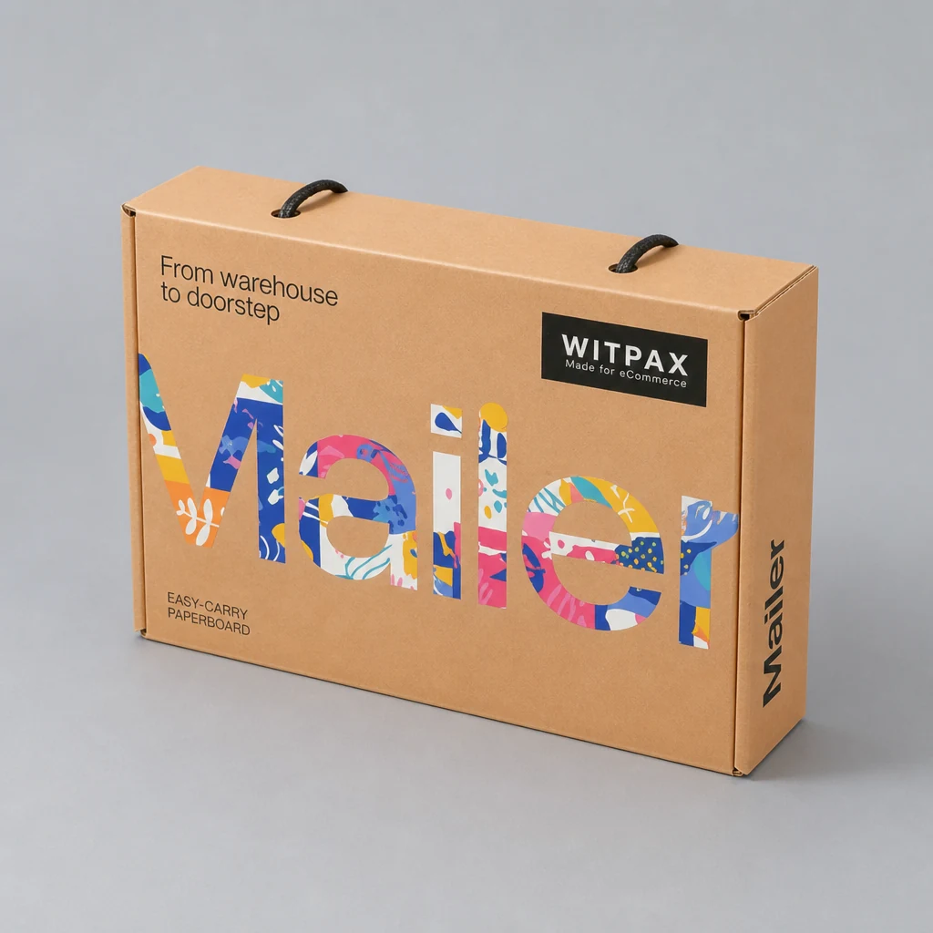 WITPAX Easy-Carry Mailer packaging box top angle
