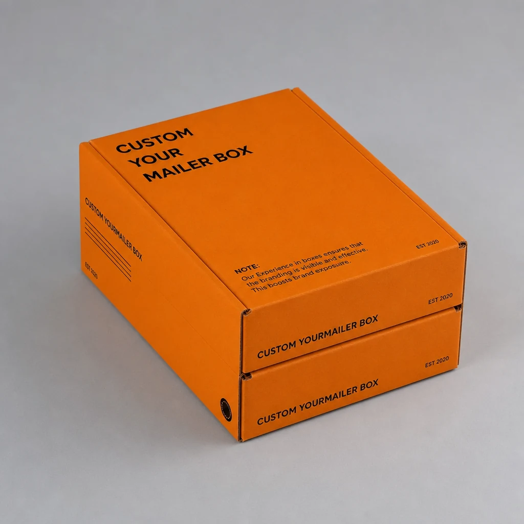 VibrantOrange Mailer Box packaging box top angle