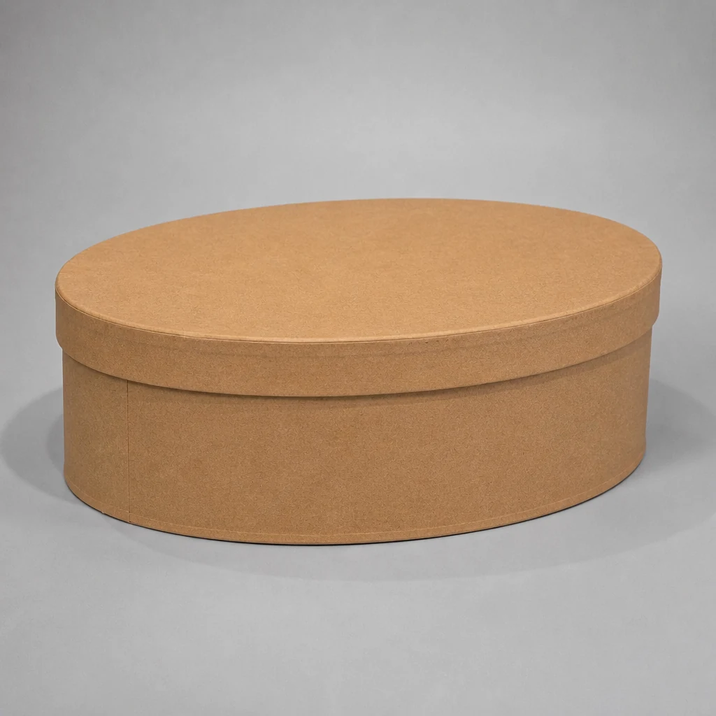 Oval lift-off lid rigid box rigid box front angle