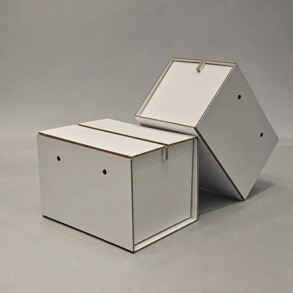 Collapsible grey board rigid boxes type 1 rigid box front angle