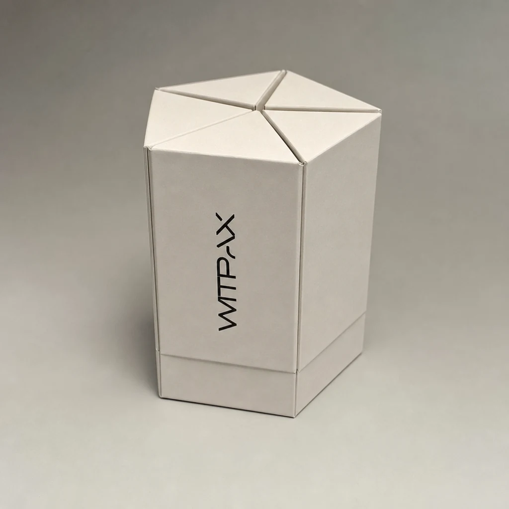Custom petal shaped rigid boxes rigid box front angle