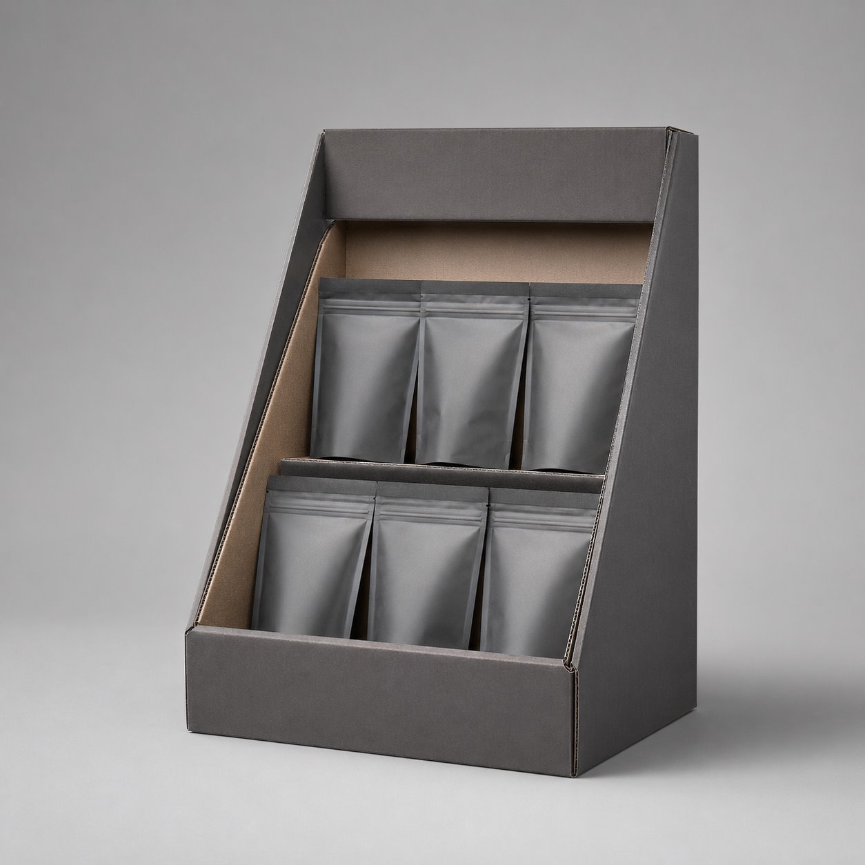 Trapezoidal corrugated display box packaging feature image showing Architectural Selling: Modern Design, Retail Results