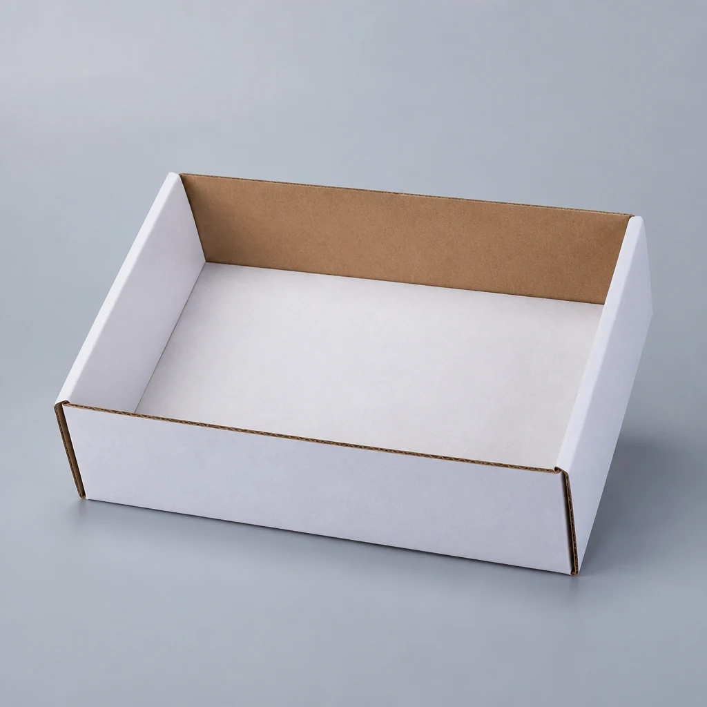 Corrugated display box countertop display box front angle