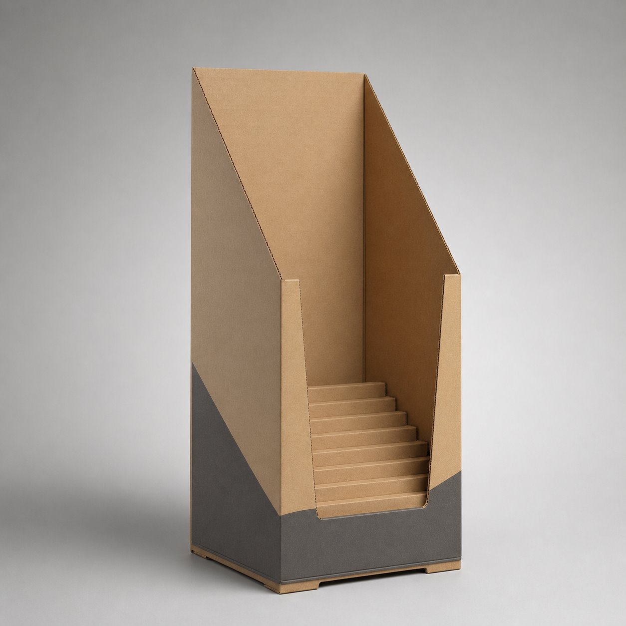 Corrugated display box packaging feature image showing Vertical Visibility: High-Load Capacity