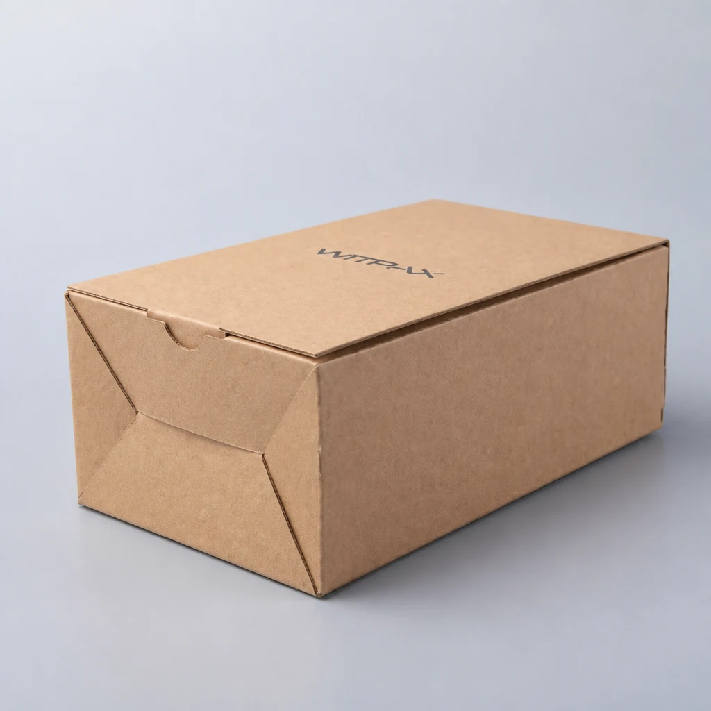 Folding corrugated box packaging box front angle