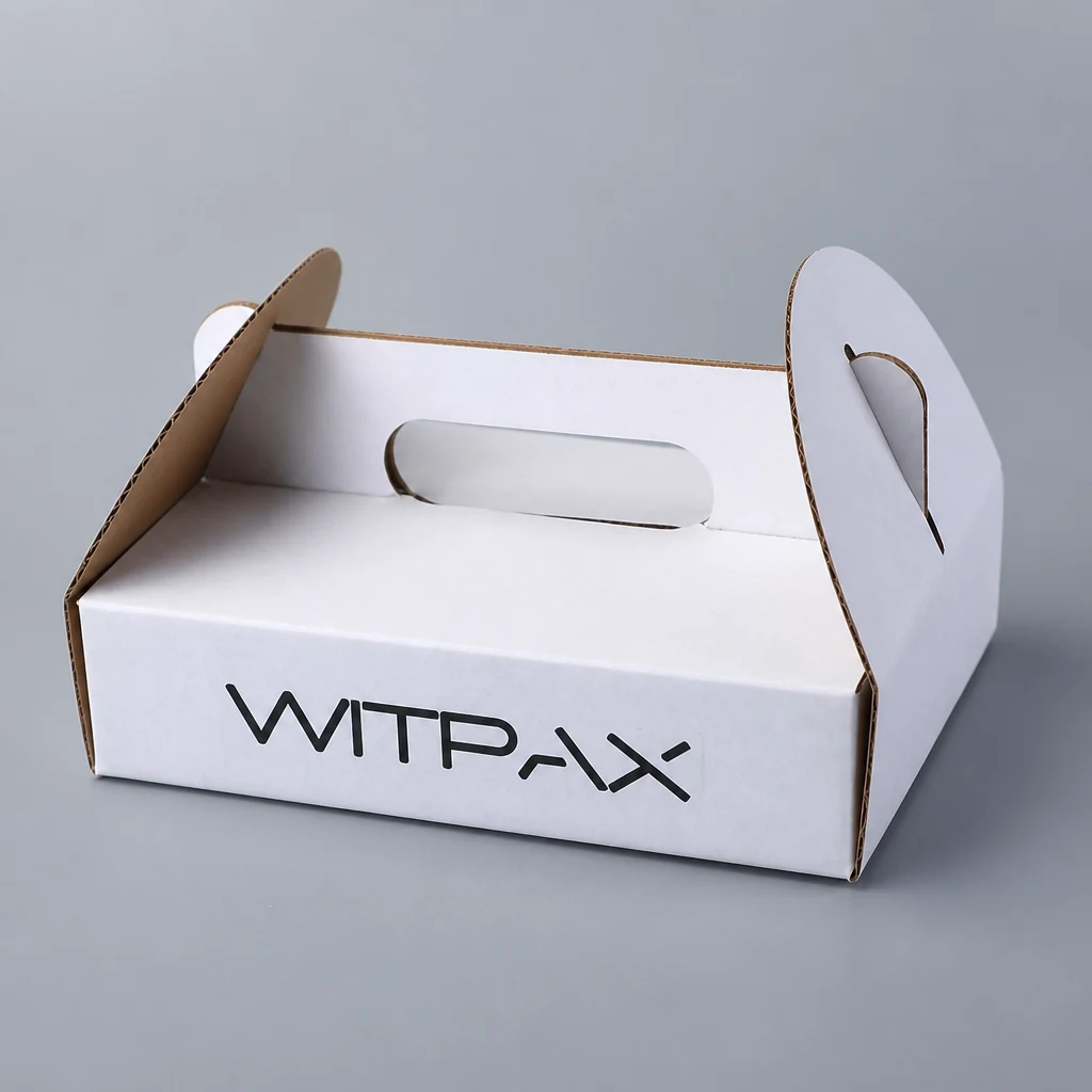 Portable foldable corrugated box packaging box front angle