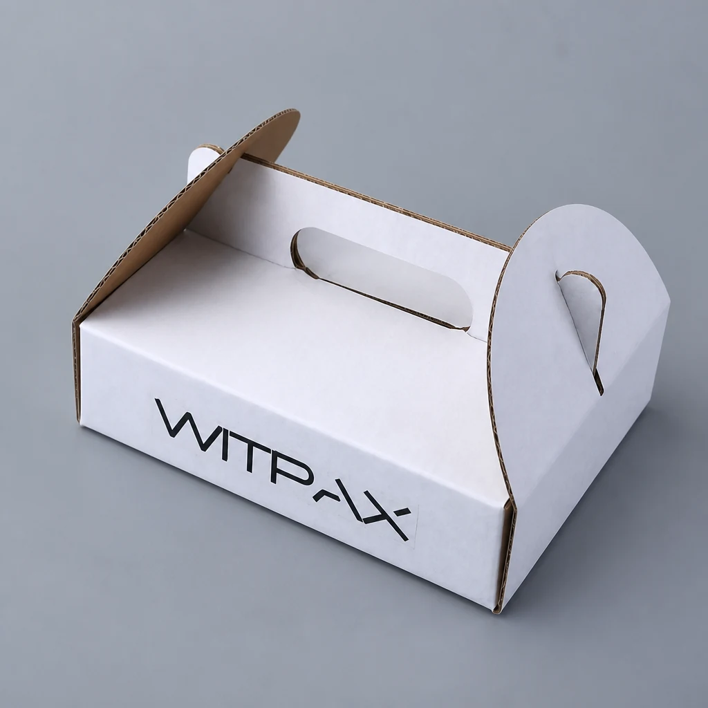 Portable foldable corrugated box packaging box top angle