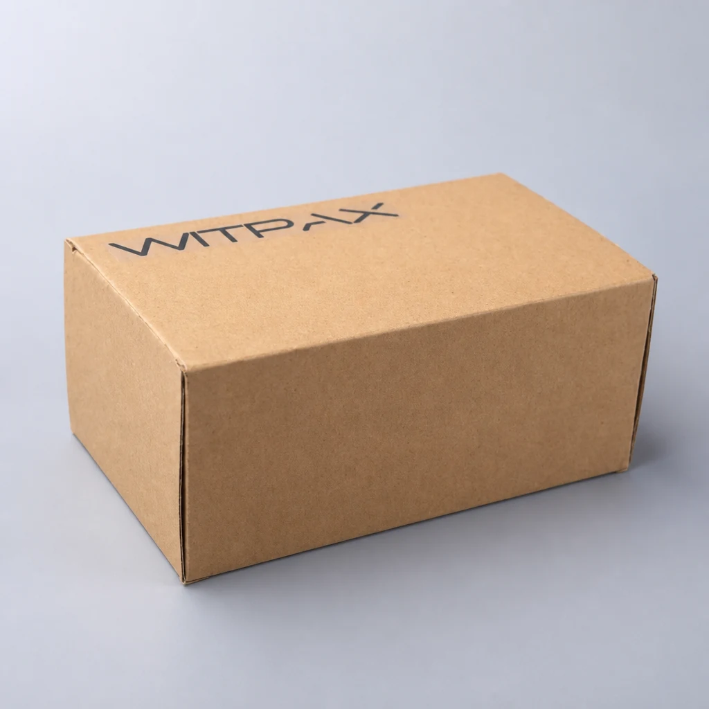 Flat mouth folding corrugated box packaging box front angle
