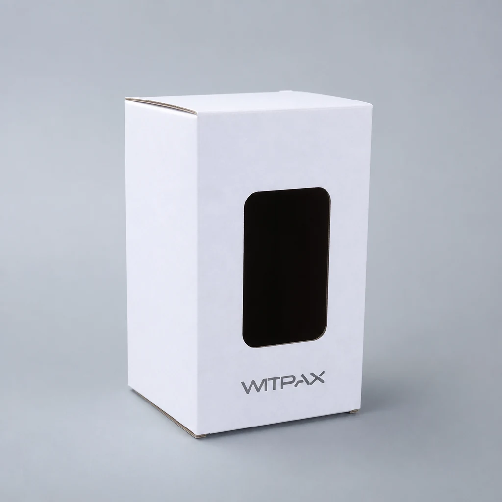 Folding with windows corrugated box packaging box front angle