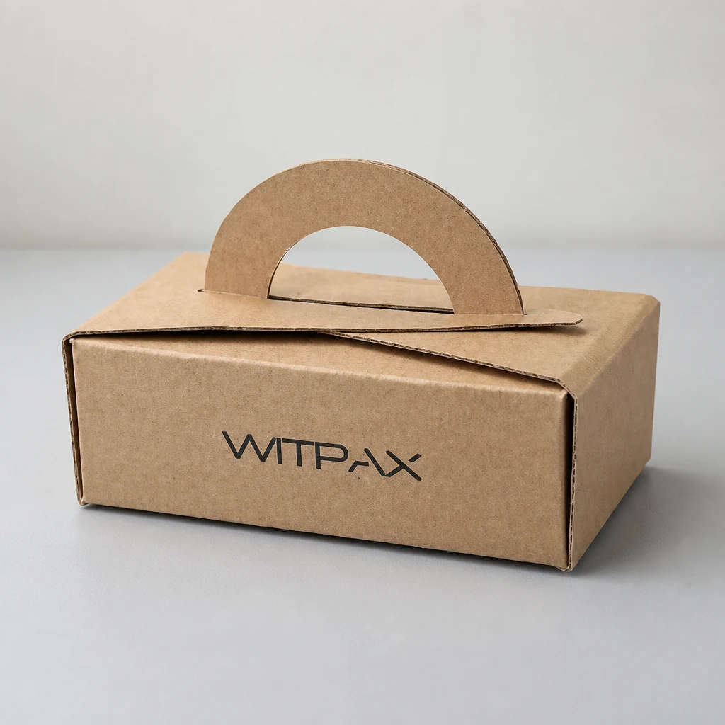 Portable corrugated box packaging box top angle