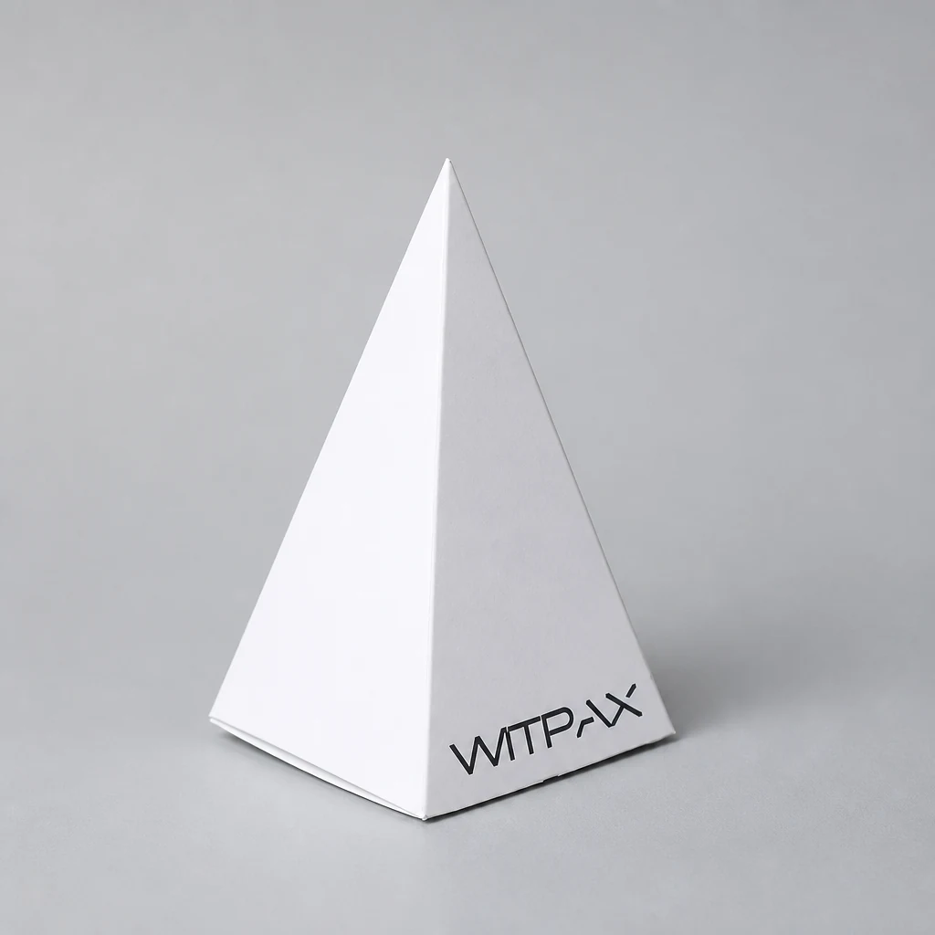 Conical folding carton packaging box front angle
