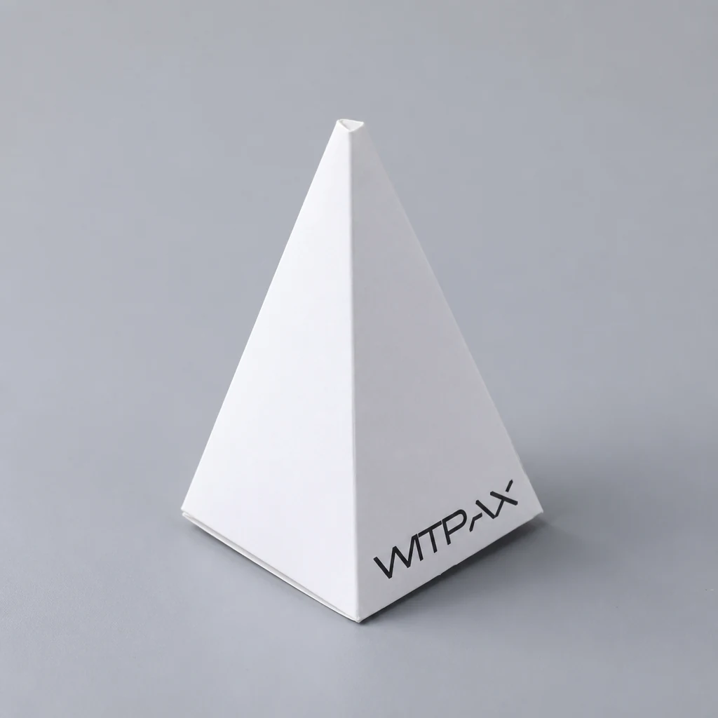 Conical folding carton packaging box top angle