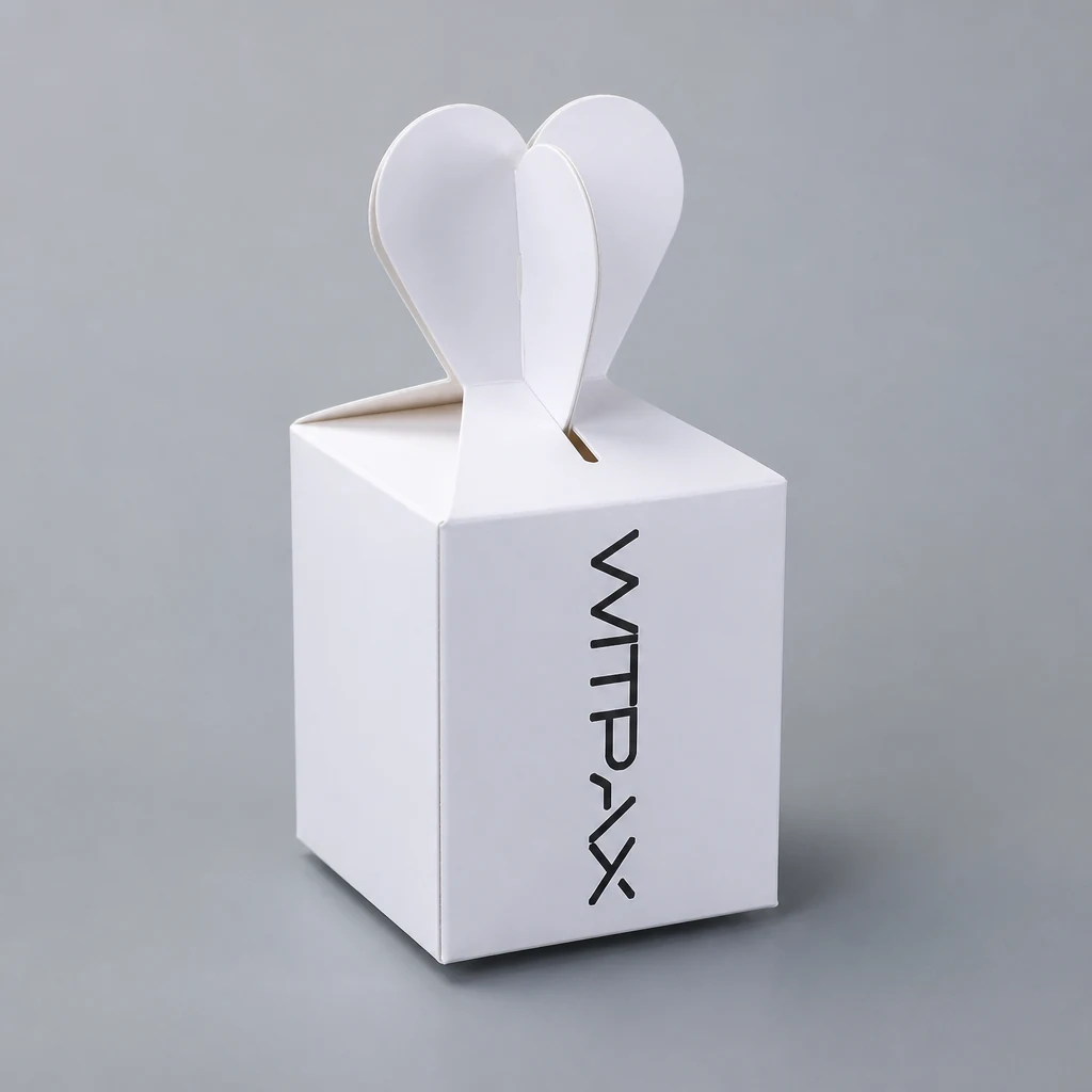 Folding carton for candy packaging box front angle