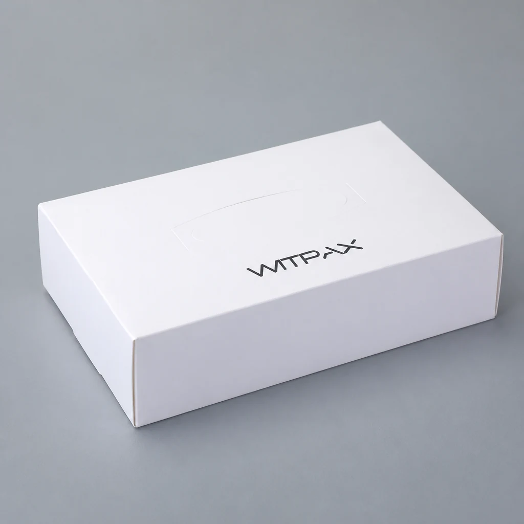 Folding carton for tissue packaging box top angle