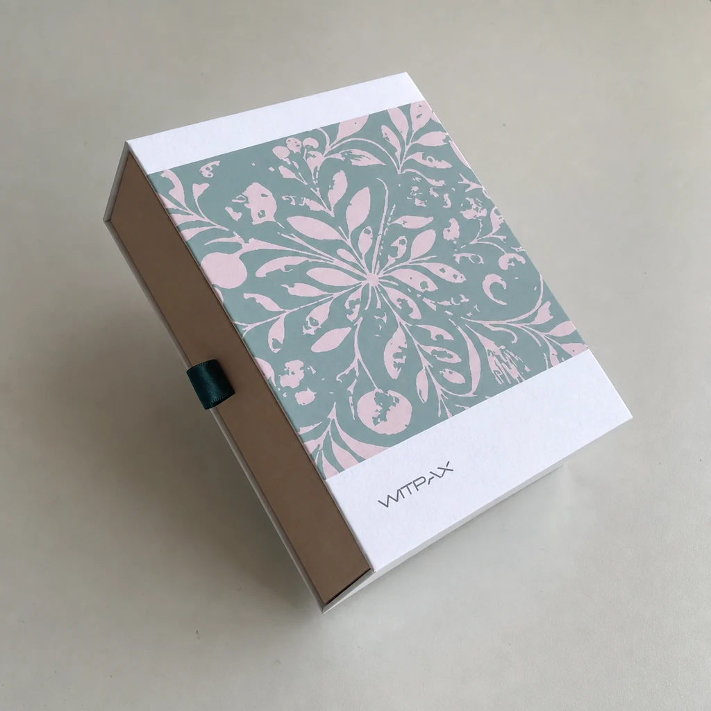 Custom Collapsible Rigid Box with Floral Print rigid box top angle