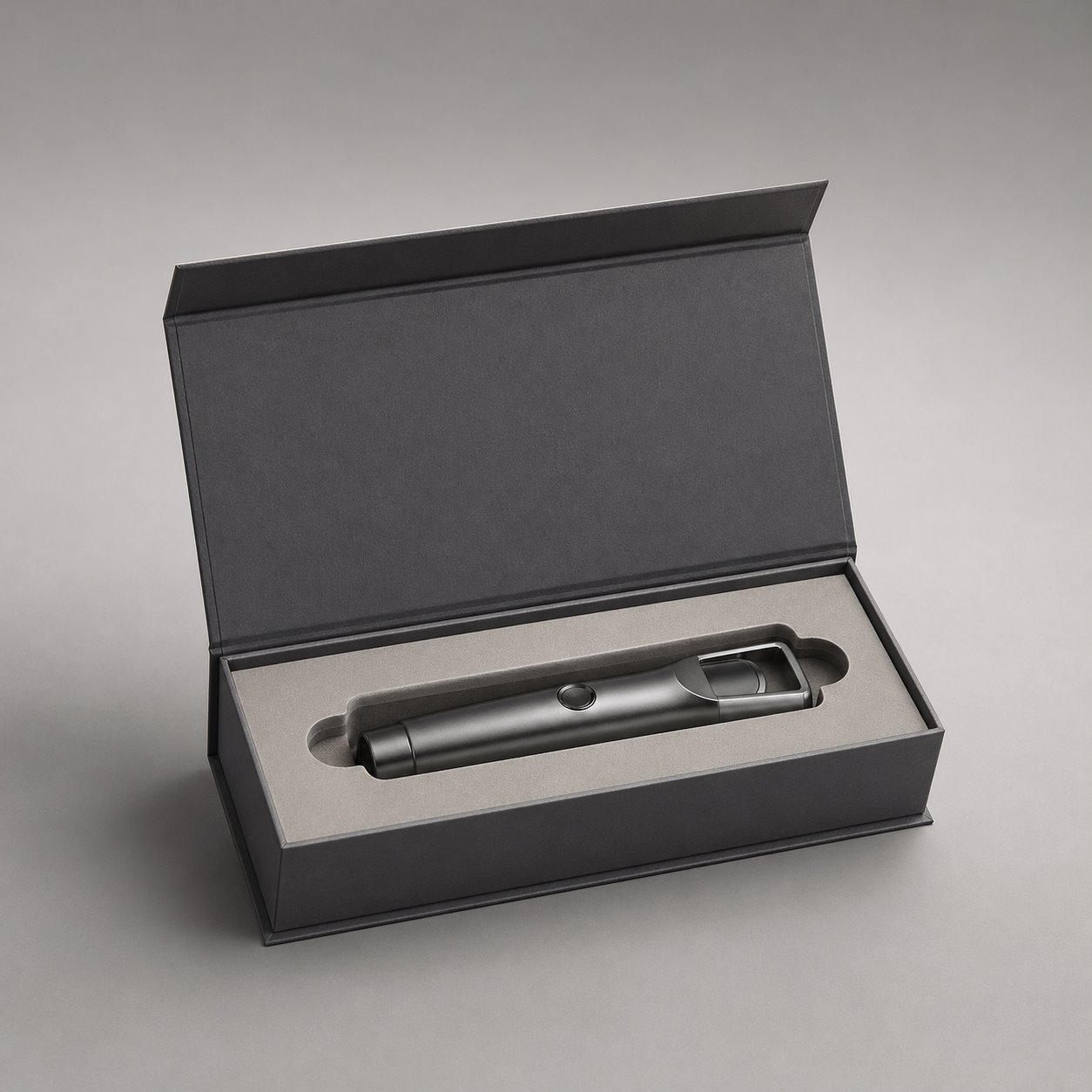 Hinged-lid die cut box with insert packaging feature image showing Precise Framing: Custom Die-Cut Visuals