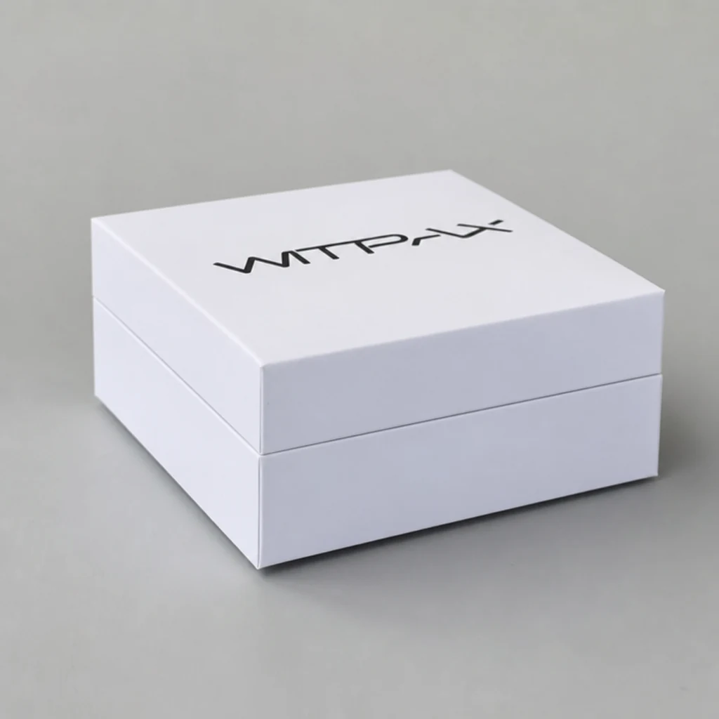 Two-tier hinged lid boxes packaging box front angle