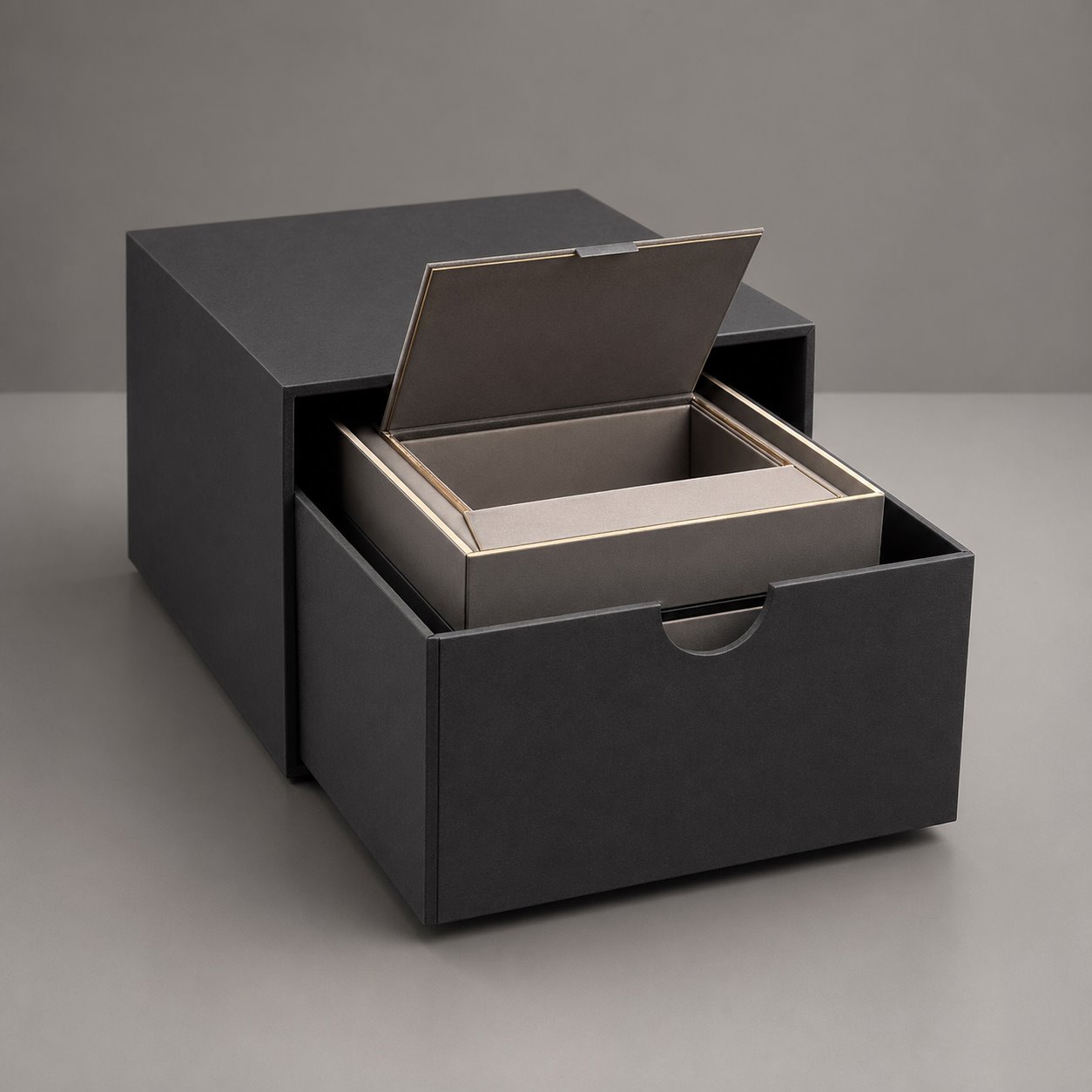 Sliding drawer box with inner flip-top packaging feature image showing The Secret Chamber: A Reveal Within a Reveal