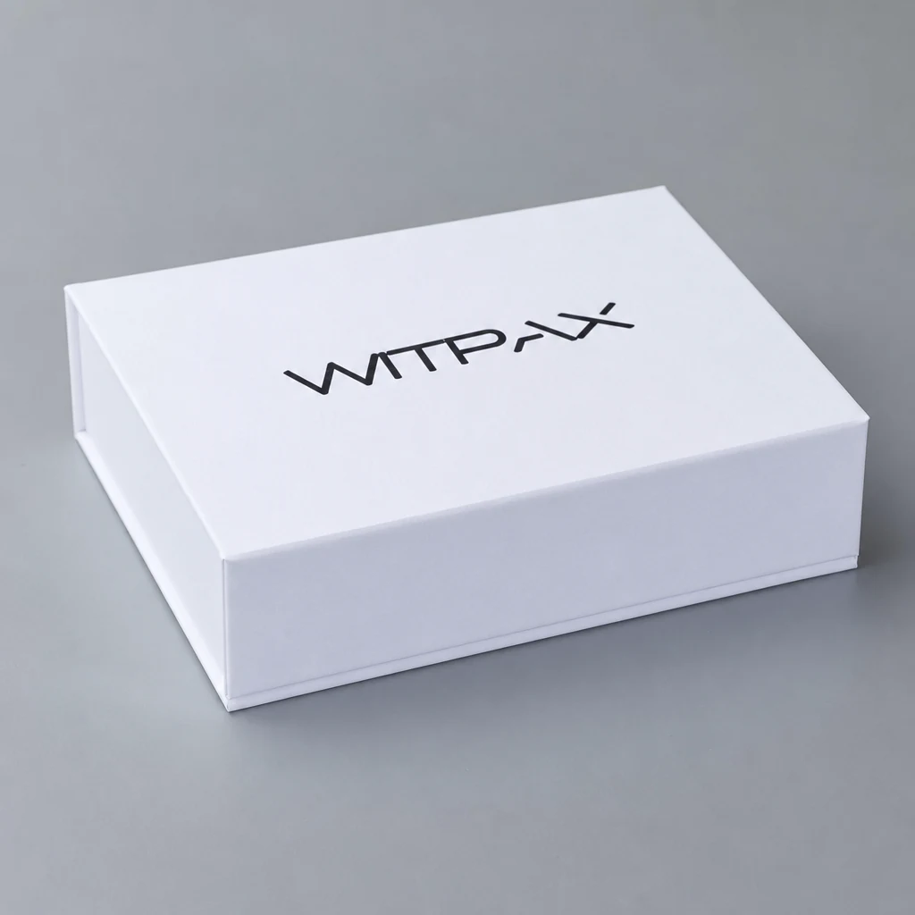 Sliding drawer box with inner flip-top book style rigid box top angle
