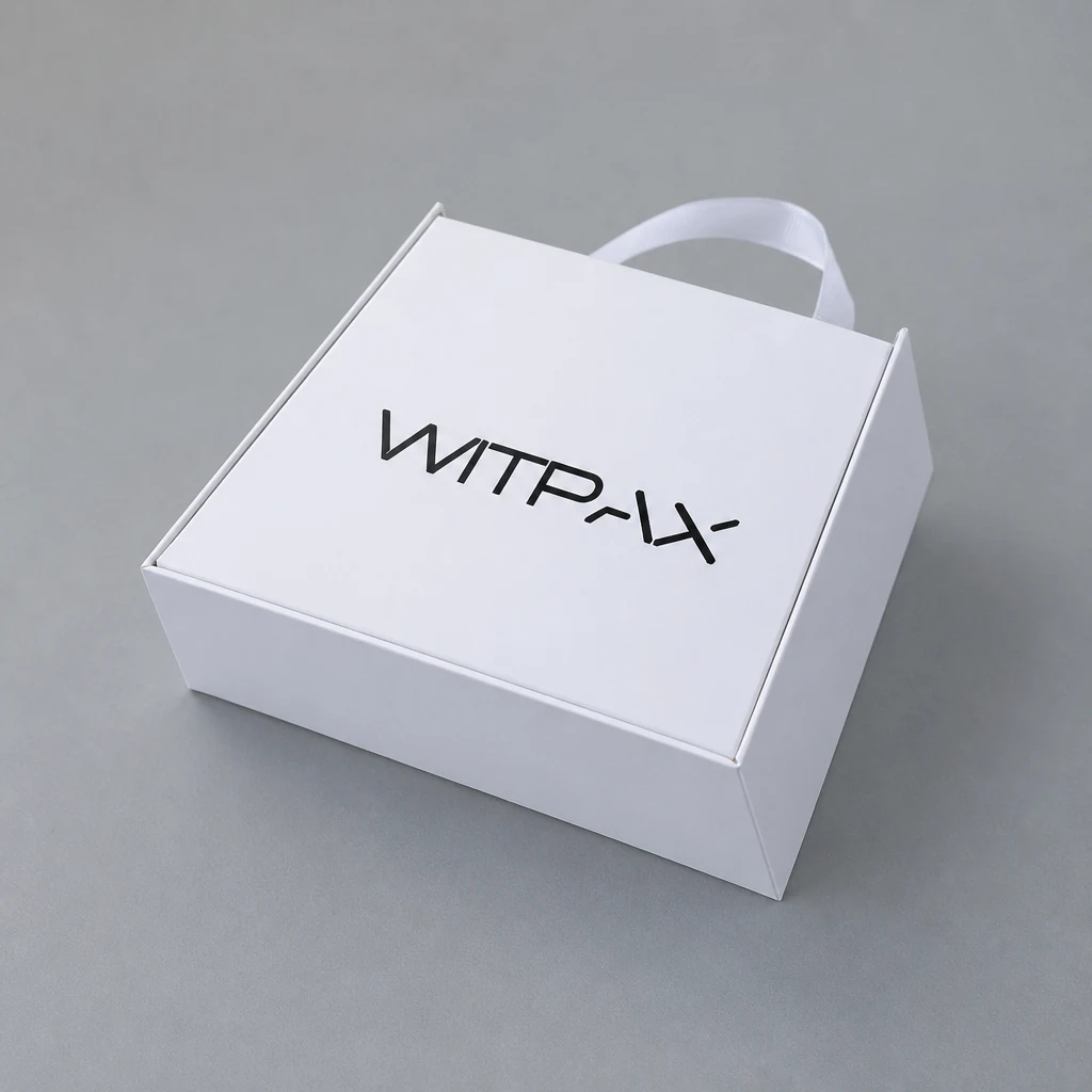 Trapezoidal book-style rigid box with straps trapezoidal rigid box top angle