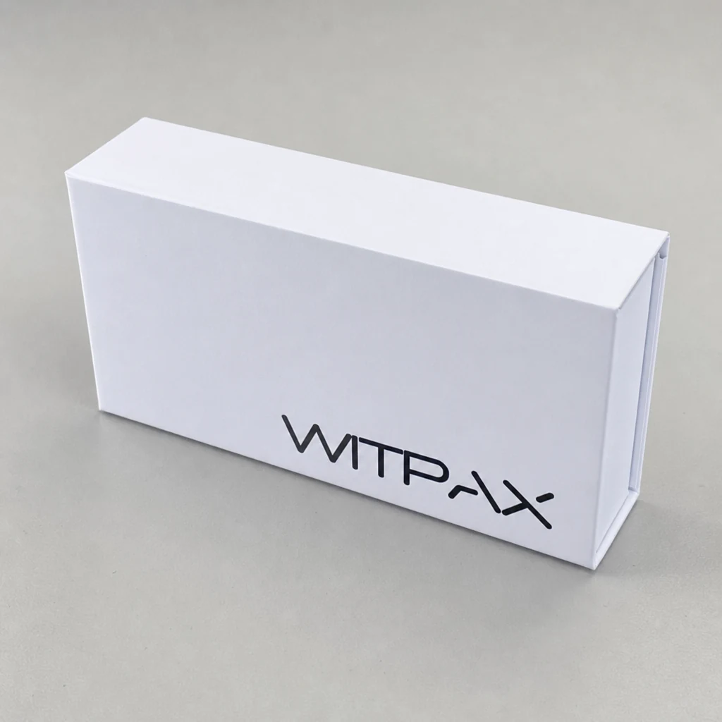 Flip-top box with inserts book style rigid box top angle