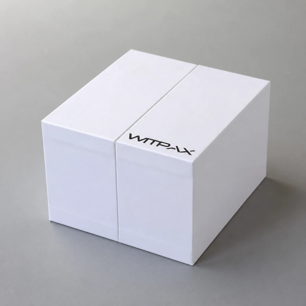 Double flip-top box with inserts book style rigid box top angle