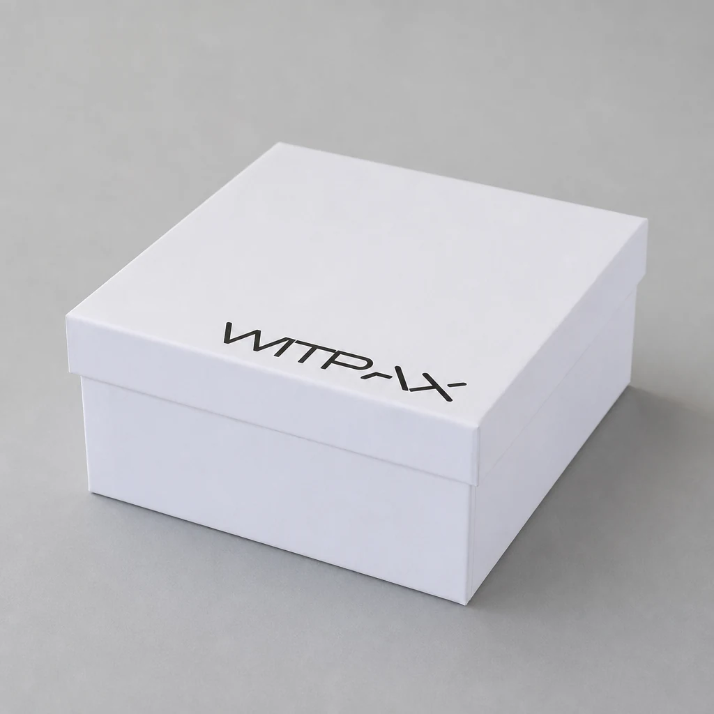 Flip-lid box with inserts book style rigid box front angle