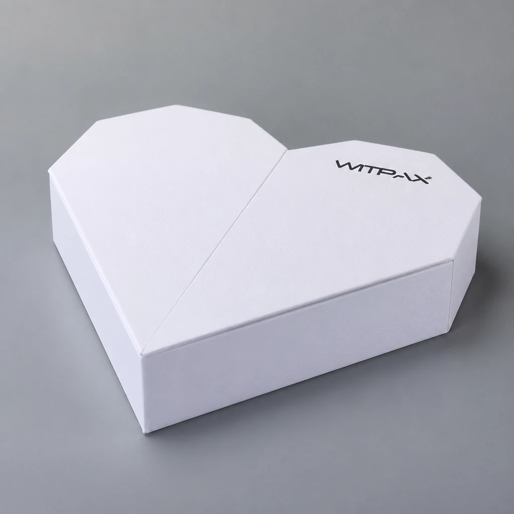 Heart-shaped flip boxes heart shaped gift box front angle