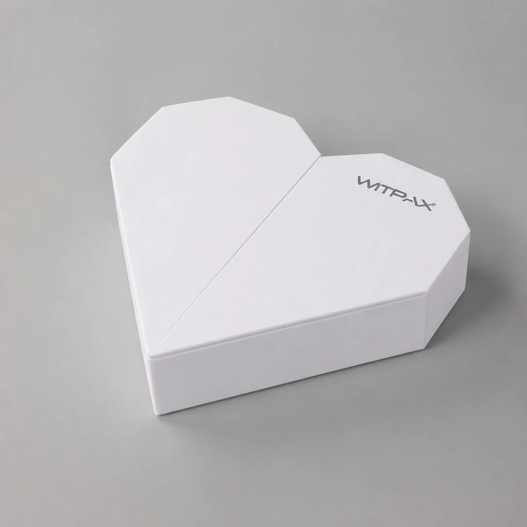 Heart-shaped flip boxes heart shaped gift box top angle