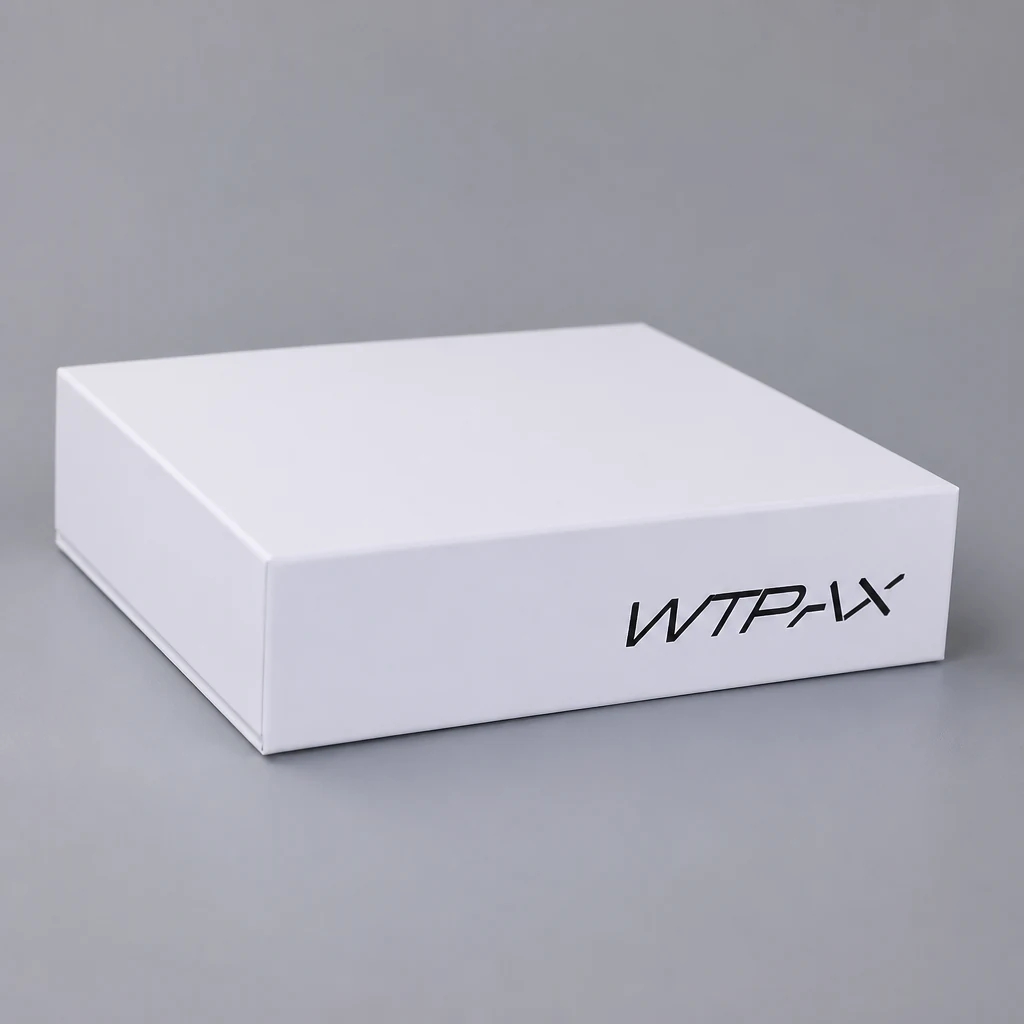 Magnetic closure boxes type 3 packaging box front angle