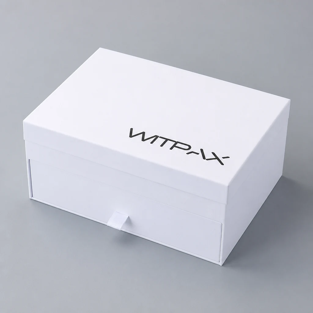 Two-tier hinged box with drawer drawer box tray side angle