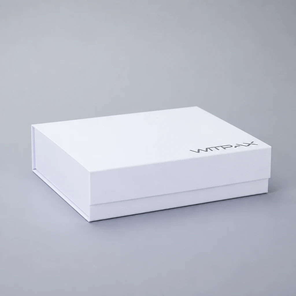 Magnetic closure box packaging box front angle