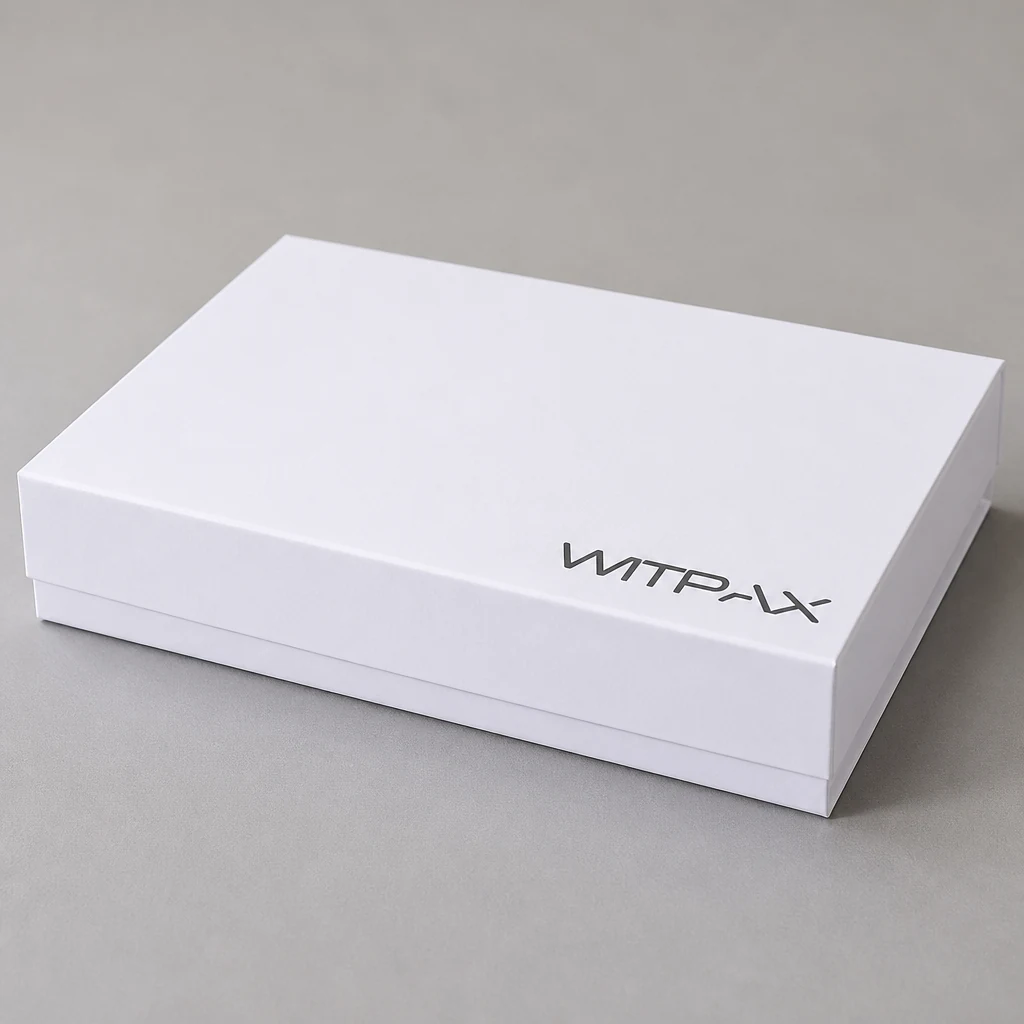 Magnetic closure box packaging box top angle