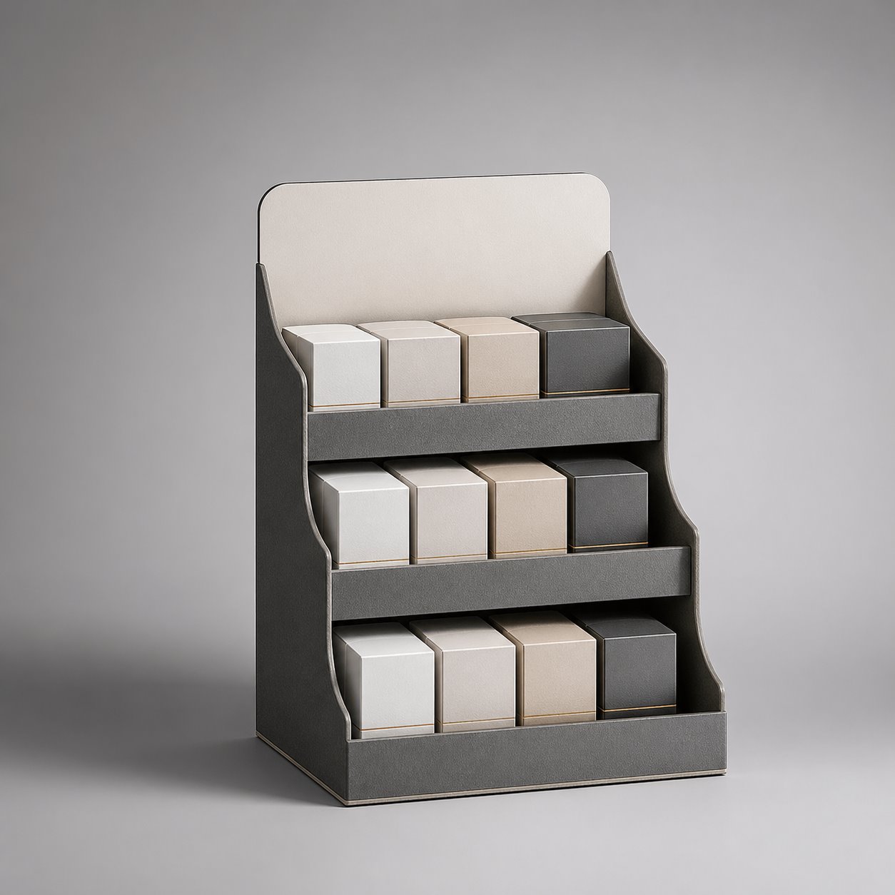 Custom 3-layer Tray Floor Display packaging feature image showing Focused Visibility: The Perfect Retail Partner