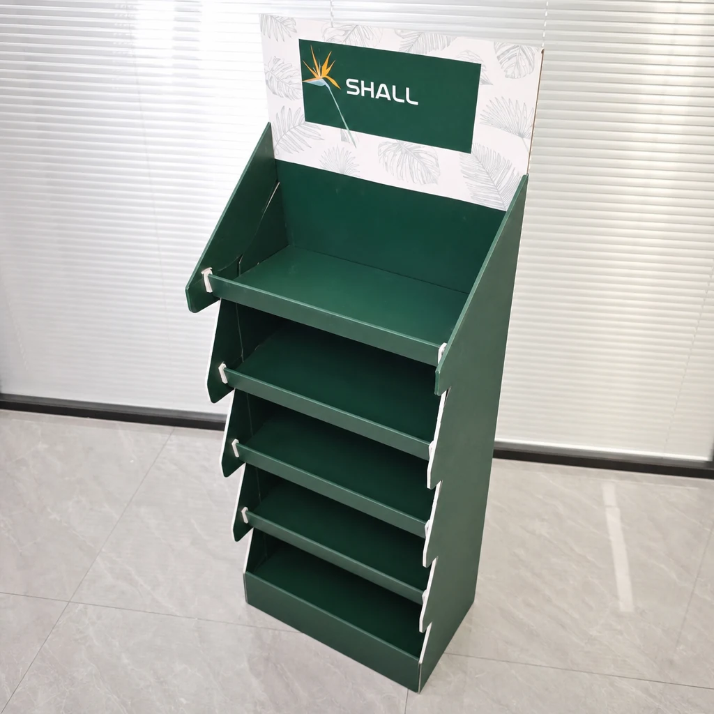 Custom 4-layer tray floor display tray floor display stand top angle
