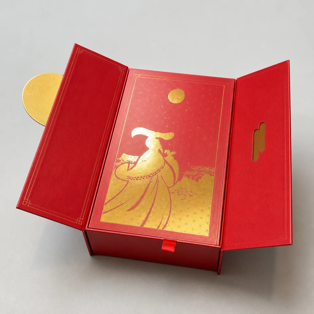 Double sided flip open box packaging box top angle