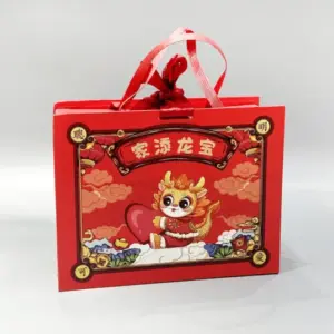 Custom portable flip-top gift box with ribbon