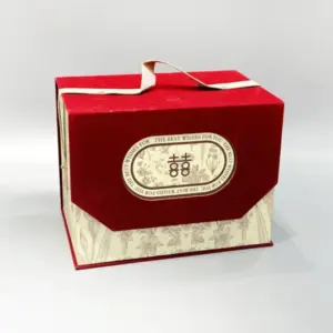 Custom flip-top magnetic gift box with strap