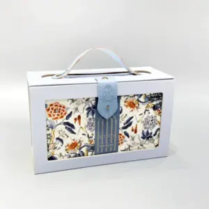 custom portable flip-top gift box with button