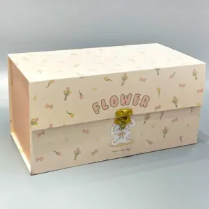 Customized magnetic flip box with lock