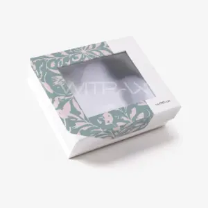 Custom Rigid Box with Clear Window and Floral Print