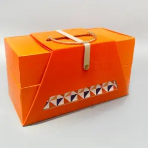 luxury portable flip gift box with button