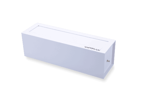 White rectangular box with a logo, featuring a sliding drawer design.